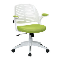 OSP Home Furnishings TYLA26-W6 Tyler Office Chair with White Frame and Green Fabric